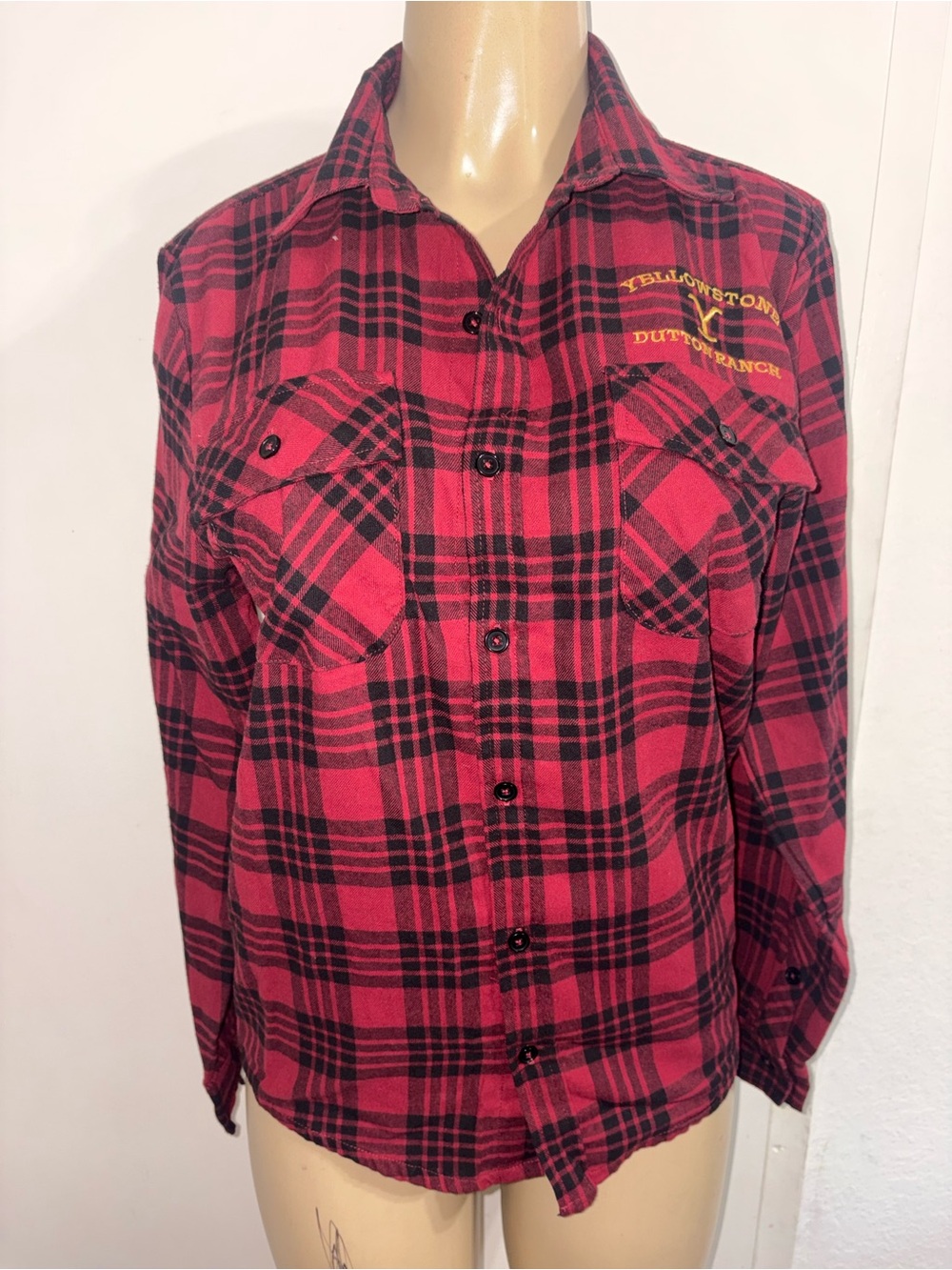 Yellowstone Outfitters Red Plaid Button-Down Shirt